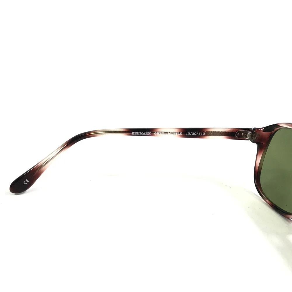 Kenmark Sunglasses REGGIE GREY MOTTLE Brown Pink Round Frames w/ Green Lenses